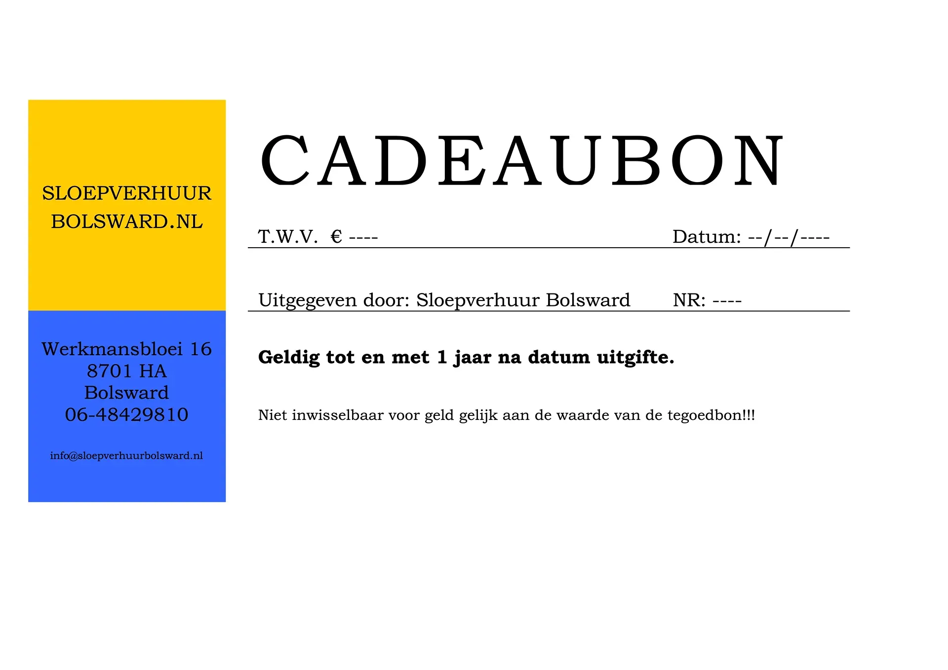 Sloep huren met een cadeaubon van Sloepverhuur Bolsward. Ideaal voor een jarige of jubilaris.