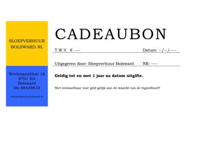 Sloep huren met een cadeaubon van Sloepverhuur Bolsward. Ideaal voor een jarige of jubilaris. 